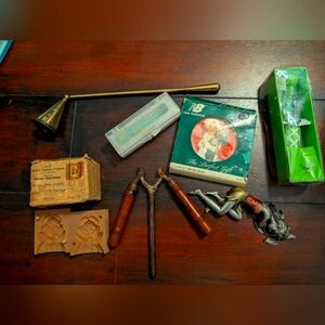 Vintage Collectible Set with Brass Bell and Figurines